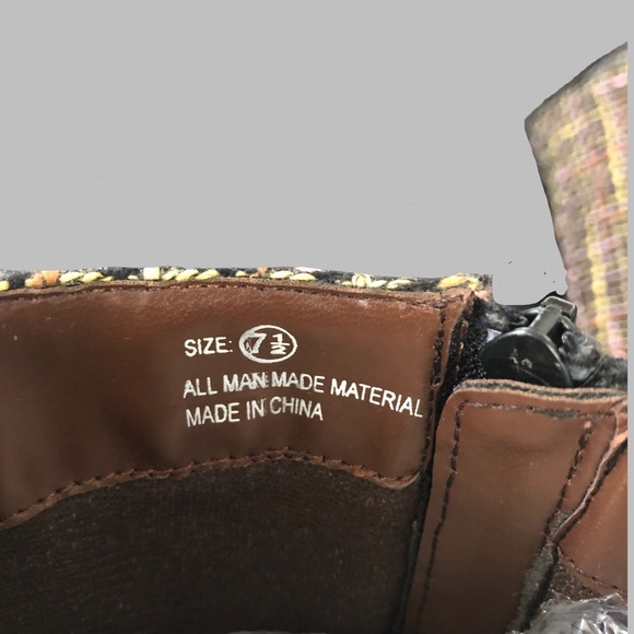 VTG Wild Rose Brand Plaid Calf High Boots Sz 7.5 - Picture 5 of 7